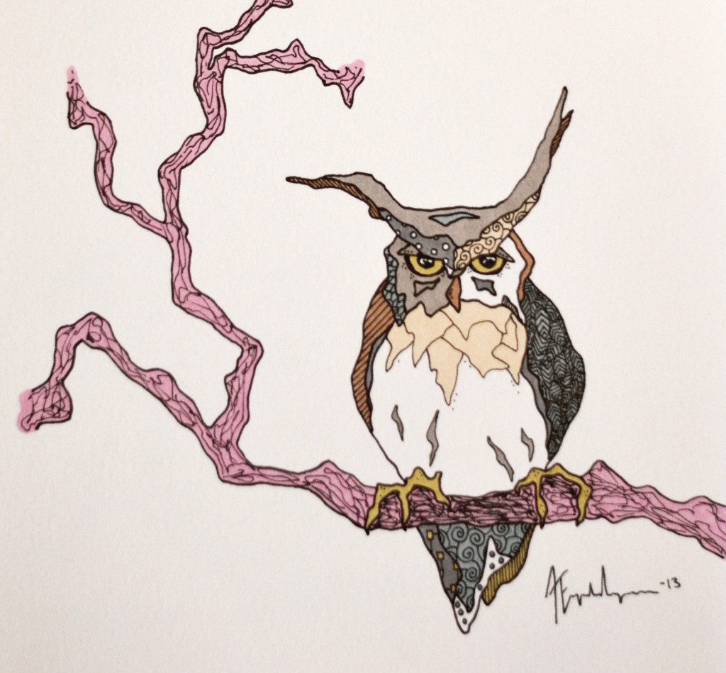 Owl Anna Engebrethsen drawing