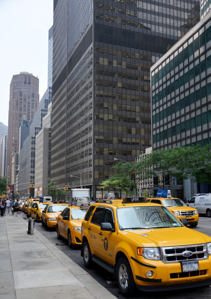 Yellow Cars Taxi Lower Manhattan